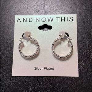 And Now This Silver Plated Hoop Earrings New